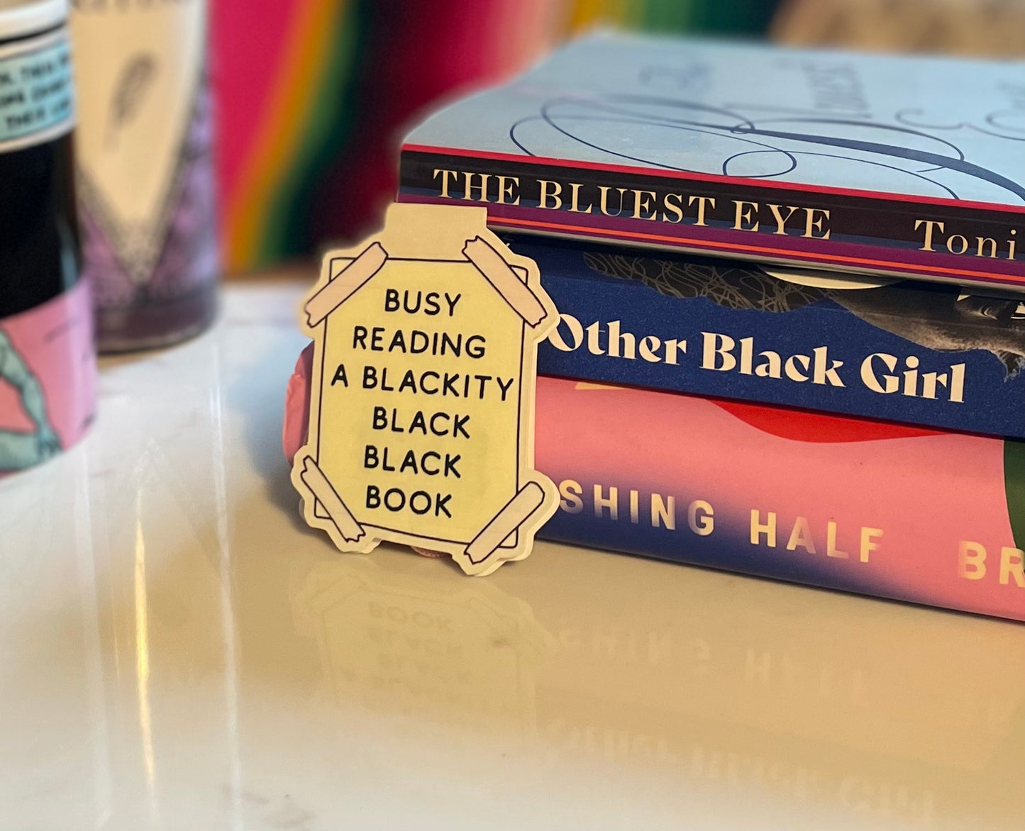 Busy Reading A Blackity Black Black Book Magnetic Bookmark
